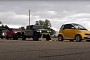 Electric smart Tries to Tow Jeep Gladiator, Chevy Silverado, Ford F-250. At Once