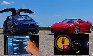 Electric vs. ICE Showdown: Tesla Model X Drag Races Ferrari F430 Spider