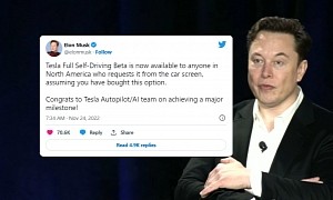 Elon Musk Confirms FSD Is Available to Anyone Who Paid For It, Still as Beta Software