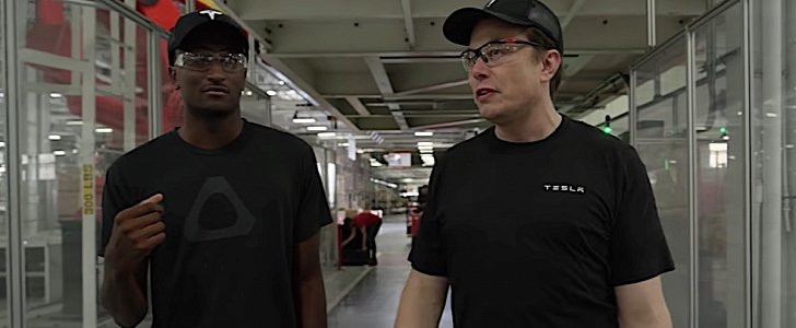 Elon Musk shows Marques Brownlee around the Tesla factory