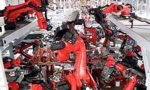 Elon Musk Shares Photo of Tesla's New Production Line, All We Can See is Robot Arms