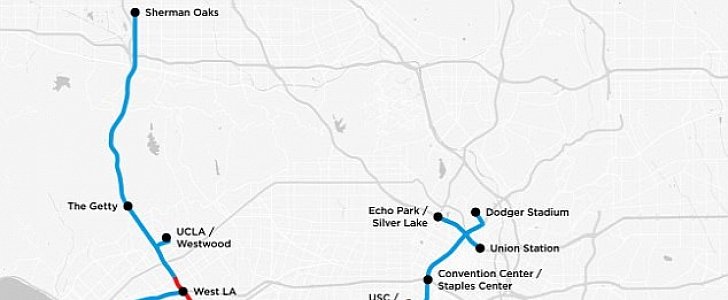 The Boring Company tunnel network, Los Angeles