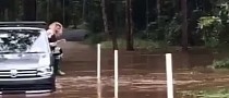 Elsa Pataky Drives Family Van Into Flooded Road, Gets Stuck