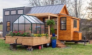 Elsa the Tiny House Comes With Its Own Greenhouse and Porch Swing