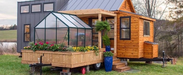 Elsa is a tiny like no other, with its own detachable greenhouse and porch with a swing