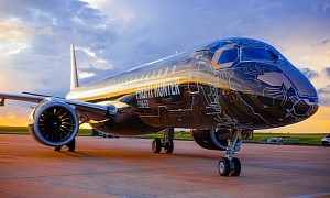 Embraer's Largest Single-Aisle Jet Dressed in Tech Lion Livery to Land at Wings India