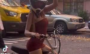 Emily Ratajkowski Has the Best Time With Friend Riding Electric Bike in NYC