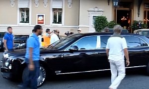 Emir of Qatar Shows Off His 21-Foot Bentley Mulsanne Grand Limousine in Monaco