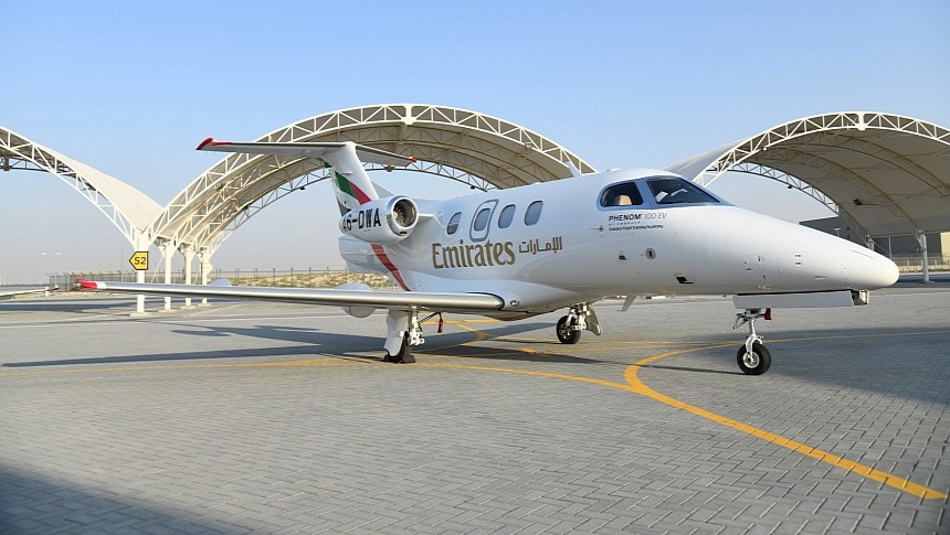 Emirates will offer a luxury charter service operated by the Phenom 100 business jet