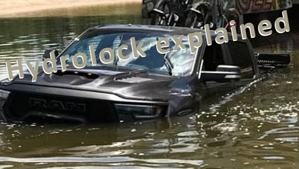 Porsche 911 drowning in a flood