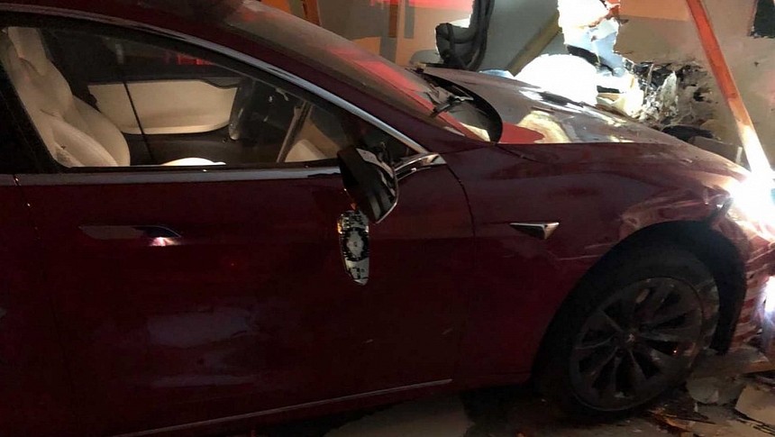 A Model S crashed against a house in Memphis, Tennessee, in October 2019