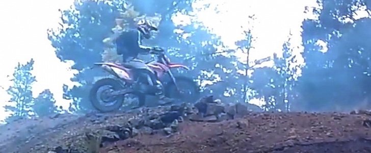 Rider falls in mining pit