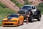 Epic: Ford SuperTruck Police Girl Pulls Over a Mustang