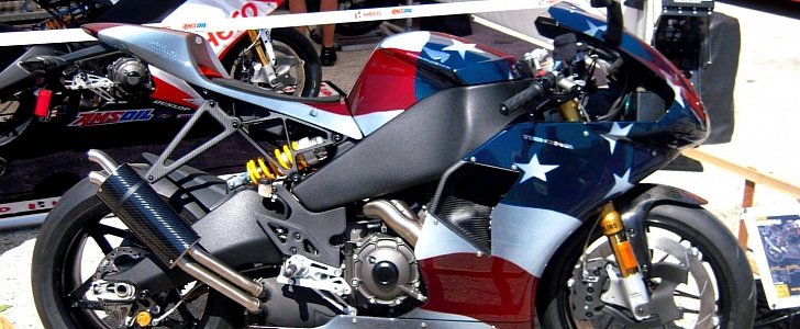 EBR bike in US flag livery