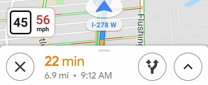 The Google Maps speedometer