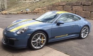 Aetna Blue Porsche 911 R with Yellow Stripes Is a Retro Puppy