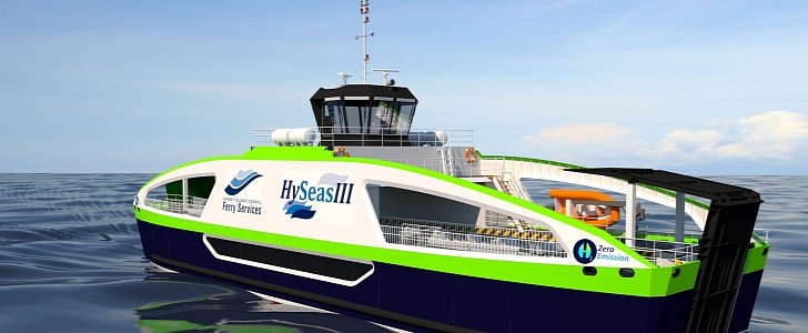 The Hyseas III ferry will be powered by hydrogen fuel cells obtained from renewable energy sources
