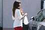Eva Longoria Stops at Gas Station With Her Tesla Model S: Not For Fuel