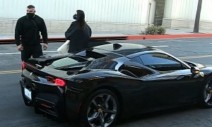 Even a Ferrari SF90 Stradale Gets a Flat Tire, Kendall Jenner Learned