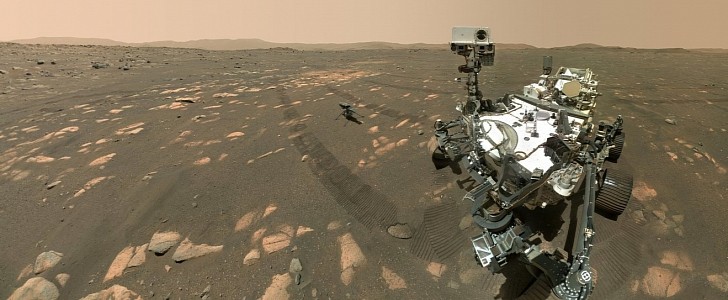 On April 6th, NASA's Perseverance rover took a selfie with Ingenuity helicopter on Mars