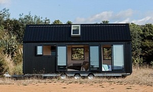 Everest Tiny House Flaunts an Ingenious Layout With Loft Lounge and Downstairs Bedroom