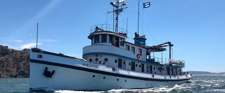 Historic Sacajawea, which started out as a military vessel and is now a charter yacht, is coming up at auction 
