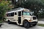 Ex-School Bus Is Now Fully Off-Grid Mini-Mansion With Kids Bunk Bed and Bumper Extension