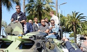 “Expendables 3” Cast Ride on Tanks into Cannes