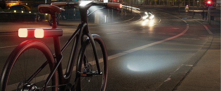 Angell S e-bike features hyperbolic stop lights/indicators for extra safety