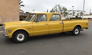 Extended 1972 Chevrolet C20 Looks Like Two Pickup Cabs Glued Together