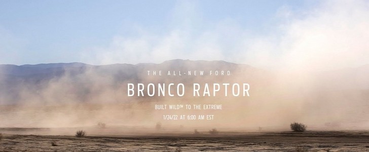 2022 Ford Bronco Raptor official introduction teaser