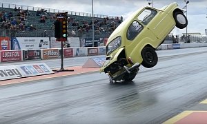 Extreme Fiat 600 Drag Strip Rollover Crash Shows Why You Need a Wheelie Bar
