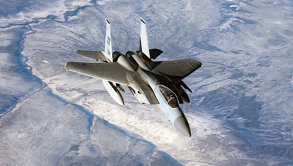 F-15 Eagle near invisible over JPARC, October 2022