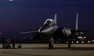F-15 Eagle Resting at Night Is the Wallpaper War Machine of the Day