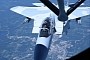 F-15 Qatar Advanced Hangs Over Tinker AFB, Refueling Before Heading Overseas