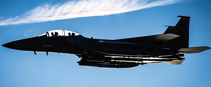 F-15E Strike Eagle over the North Sea