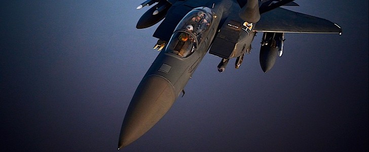 F-15E Strike Eagle on refueling mission