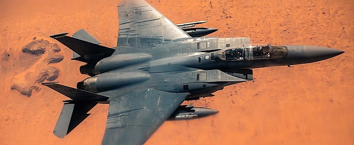 F-15E Strike Eagle flying over Southwest Asia