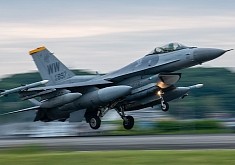 F-16 Fighting Falcon Lands for Training, Looks Loaded for War