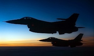 F-16 Fighting Falcons Lurking in the Dark Look Peaceful, They’re Anything But
