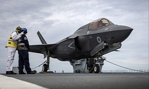 F-35 Lightening Lands for the First Time Aboard the Royal Navy’s Newest Warship