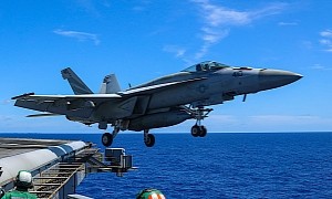F/A-18 Super Hornets Put On an Aircraft Carrier Show Before Top Gun: Maverick Premiere
