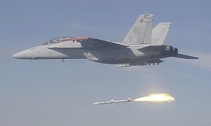 F/A-18F Super Hornet Firing New AMRAAM Missile Over California Looks Majestic
