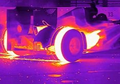 F1 Car Doing Donuts, the Thermal Camera Hot View