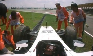 F1 Marshall Ran Over by Vitantonio Liuzzi's Car