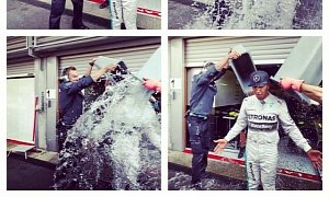 F1 Racers Hit By the Ice Bucket: Hamilton and Ricciardo Get Soaked