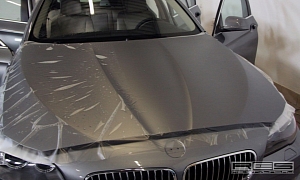 F10 BMW 5-Series Gets Frozen Transparent Wrap for Protection