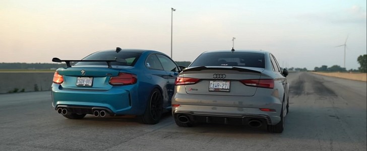 F87 BMW M2 Competition DCT vs. Audi RS 3 Drag Race