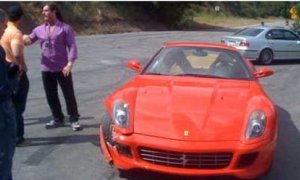 Fabio Lanzoni Crashes Ferrari 599 GTB Fiorano