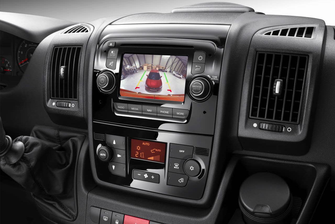 Optional 5-inch touchscreen and parking camera